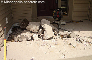sunken concrete porch tearout